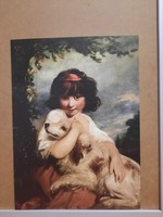 A festészet remekművei - Fiatal lány a kutyájával reprodukció