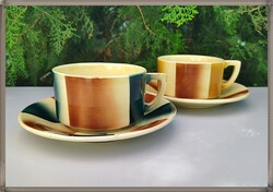 Art deco Wilhelmsburg faience cup sets