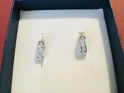White gold 14k little girl earrings with cubic zirconia stone