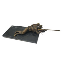 Bronze lying soldier with a gun - m1060