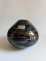 Web kunstglas arnstadt - vintage schwarzglas hand painted glass vase