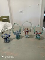 Szép muránoi üveg kosarak 4 darab
