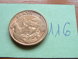 Brazil brasil 10 centavos 2009 brass plated steel, pedro bust 116.