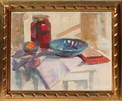 Csáki-maronyák joseph: still life with blue plate