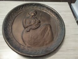 Hatalmas rusói Karcag terrakotta fali tányér.
