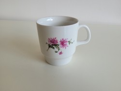 Retro old lowland porcelain pink flower pattern mug