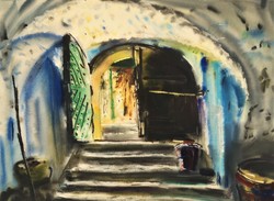 István Imre Sr. (1918 - 1983) cellar in Zsennye Picture gallery painting with original guarantee!