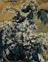 Lovis corinth - horse chestnut flowers - canvas reprint on scratch card