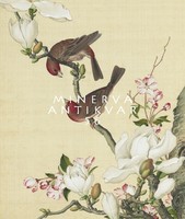 18. századi kínai selyem festmény reprint nyomata, virágzó almafa, fehér magnólia, ázsiai madarak