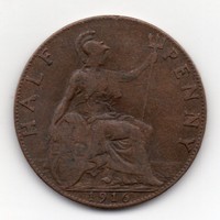 Nagy-Britannia 1/2 penny, 1916