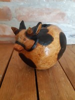 Cow money box made of wood