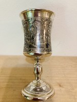 Ezüst antik Orosz Cári 84 es jelzéssel Nielló diszitéses pohár