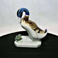 Kacsa békával - Royal Dux porcelán