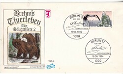 Germany commemorative envelope with first day stamp 1984