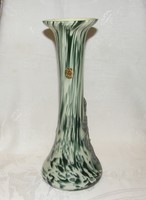 Szecessziós WMF többrétegű üveg váza - Ón rátétes díszítéssel - 36 cm