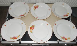 6 db-os zsolnay porcelán tányér pótlásra képen látható állapotban