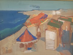 Szentgyörgyi József (1940-2014) : Gurzufi strand,60x80cm.,Képcsarnokos
