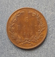 Románia - 5 bani 1867 HEATON