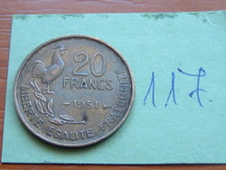 FRANCIA  20 FRANCS FRANK 1951 KAKAS  117.