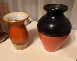 Retro narancssárga vázák (2db )