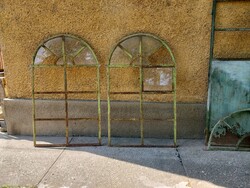 2 old antique iron windows