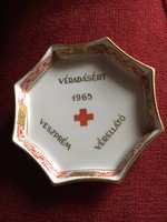 Herend Appony pattern + Veszprém blood supply commemorative bowl, 1965.