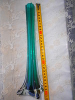 Egyszálas nagy méretű (30 cm)  zöld színű    üveg váza