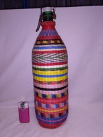Retro színes dróttal font csatos üveg palack - 35 cm