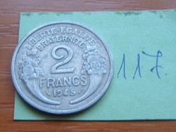 FRANCIA 2 FRANCS FRANK 1945  ALU. 117.