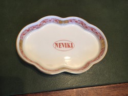 Herend apponyi pattern + Neviki logo bowl (heavy chemical research institute)