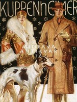 Art deco nő férfi divat reklám plakát elegáns hölgy úr agár kabát kalap 1920 J.C.Leyendecker REPRINT