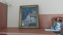 (K) signed painting of a little girl praying with a 31x38 cm frame
