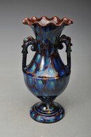 Ifj.Veres Lajos Mezőtúr folyatott mázas váza , 26,5 cm. Gyönyörű.