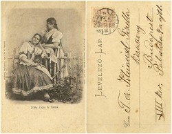 Old postcard - blaha lujza and feds sari 1899