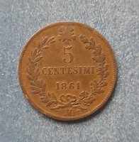 Olaszország - 5 centesimi 1861 M
