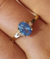 14k arany gyűrű kék kővel