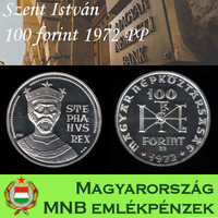 Szent István ezüst 100 forint 1972 PP