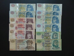 12 darab gyenge forint bankjegy 9900 ft névérték