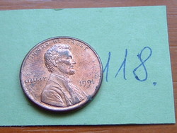 USA 1 CENT 1991 LINCOLN 118.