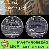Vadmacska ezüst 200 forint 1985