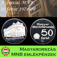 Az MNB 50 éves ezüst 50 forint 1974 PP
