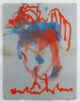 Anton Heyboer - Chicken 39 x 30 cm olaj, papír, keretezve