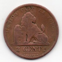 Belgium 2 belga cent, 1870