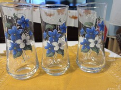 3Db hand painted soft drink glass