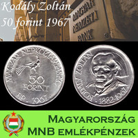 Kodály ezüst 50 forint 1967