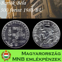 Bartók ezüst 500 forint 1981