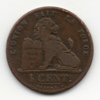Belgium 1 belga cent, 1845