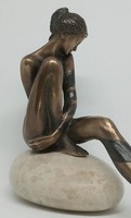 Czobor Sándor "Fanni" c. bronzszobor, eredetiségigazolás, ingyen posta