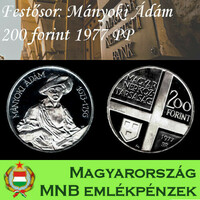Festő sor: Mányoki ezüst 200 forint 1977 PP