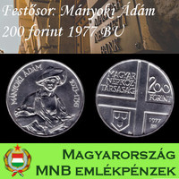 Festő sor: Mányoki ezüst 200 forint 1977 BU